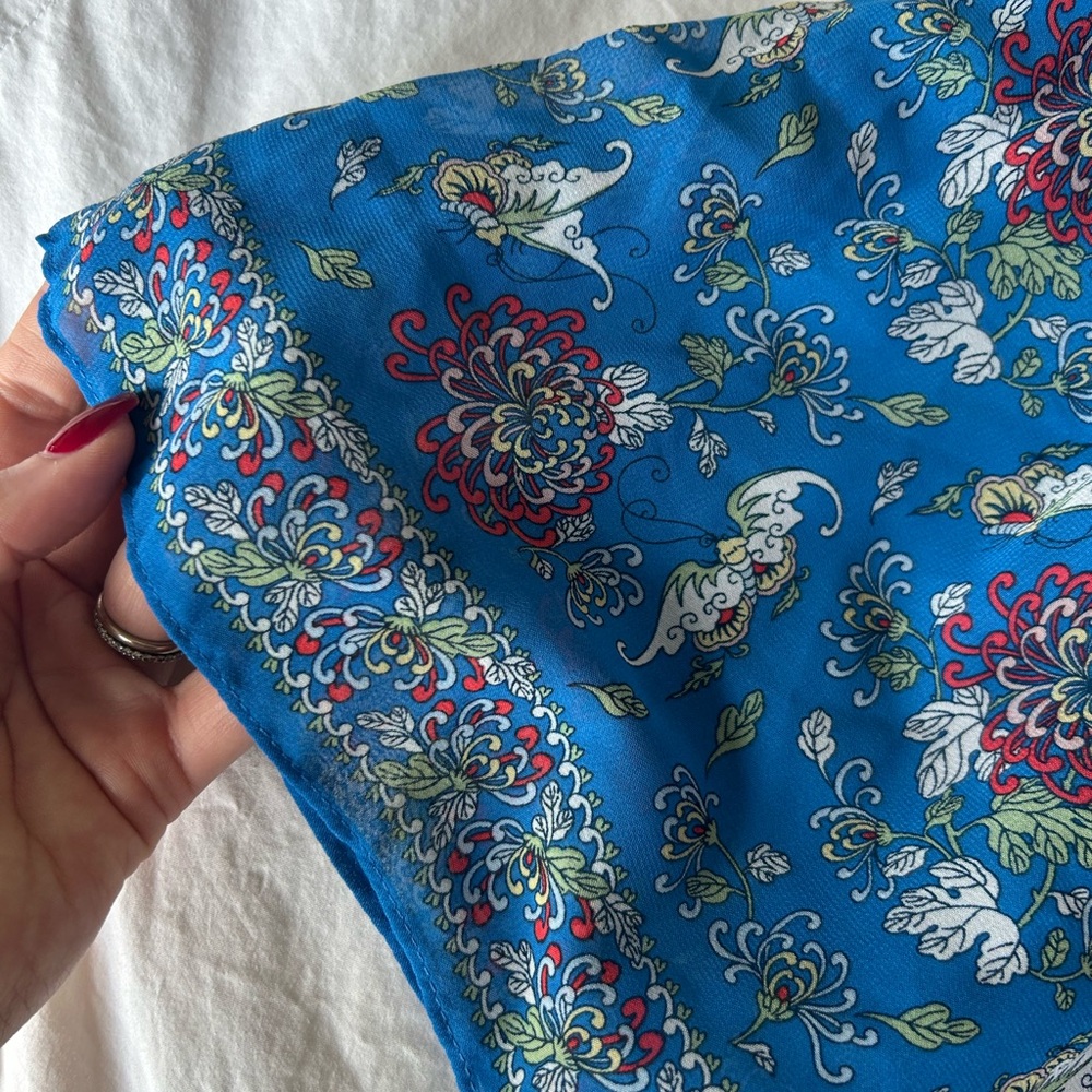 Max Studio Blue Floral A-Line Skirt - Picture 8 of 8